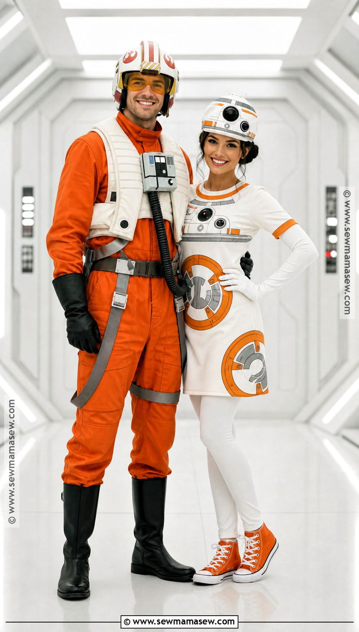 Poe Dameron And BB 8 Couple Costume - 35 star wars couple costume ideas