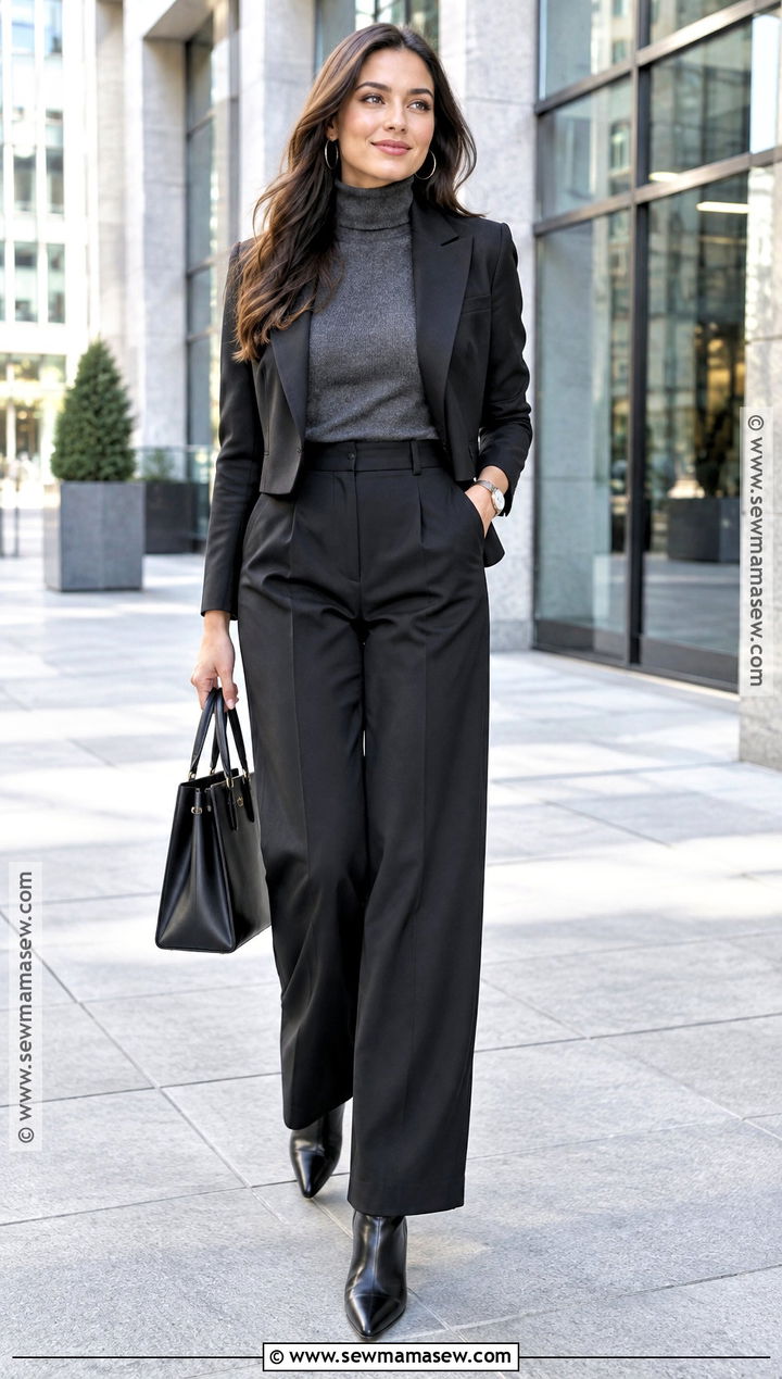 Pointed Ankle Boots With Wide Leg Trousers - 15 Fall 2026 Boot Outfits