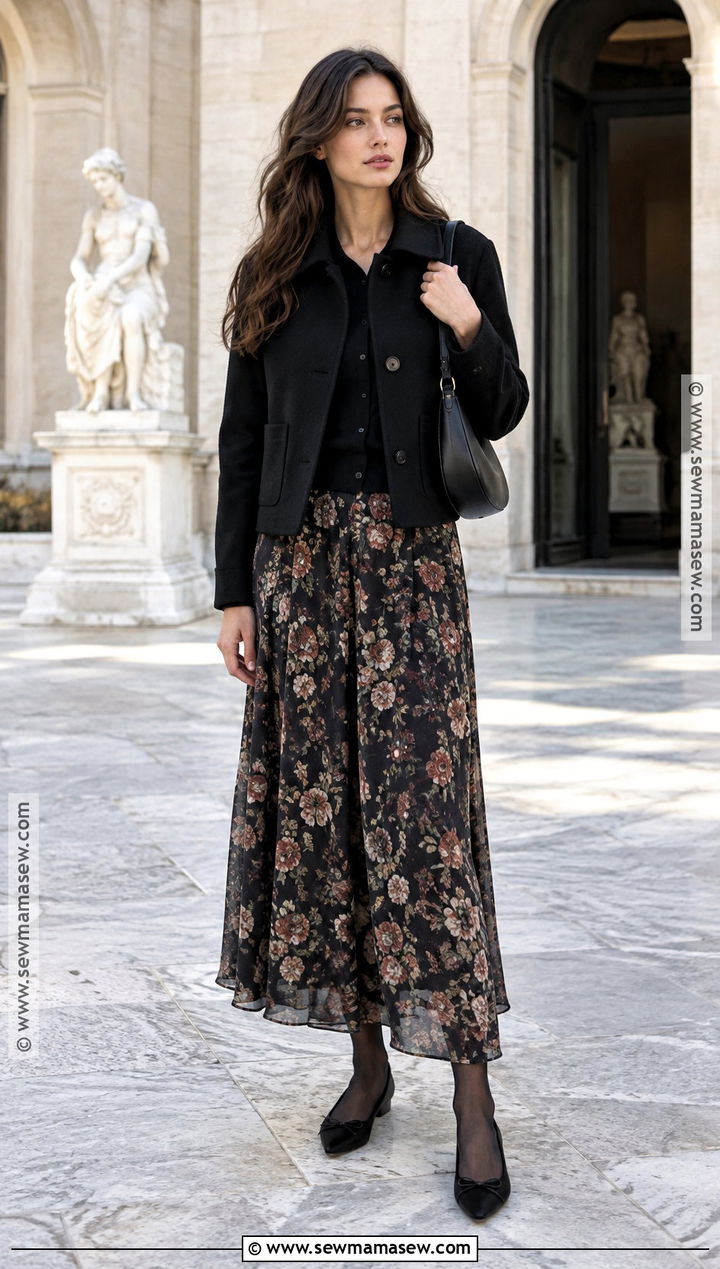 Pointed Ballet Flats With Maxi Skirt - 15 Fashion Trends 2026 Fall Winter Shoes