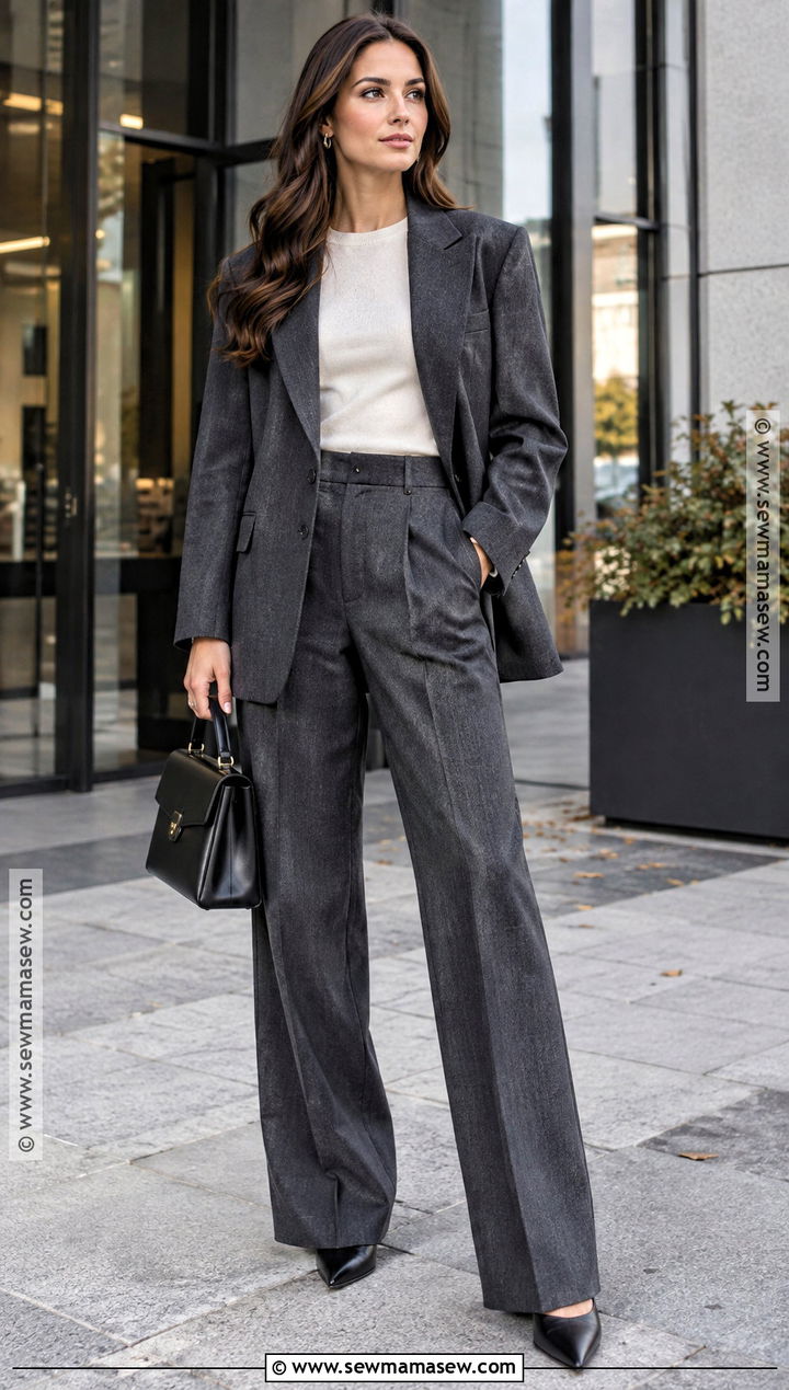 Pointed Toe Pumps With Relaxed Suit - 15 shoe trends fall 2026