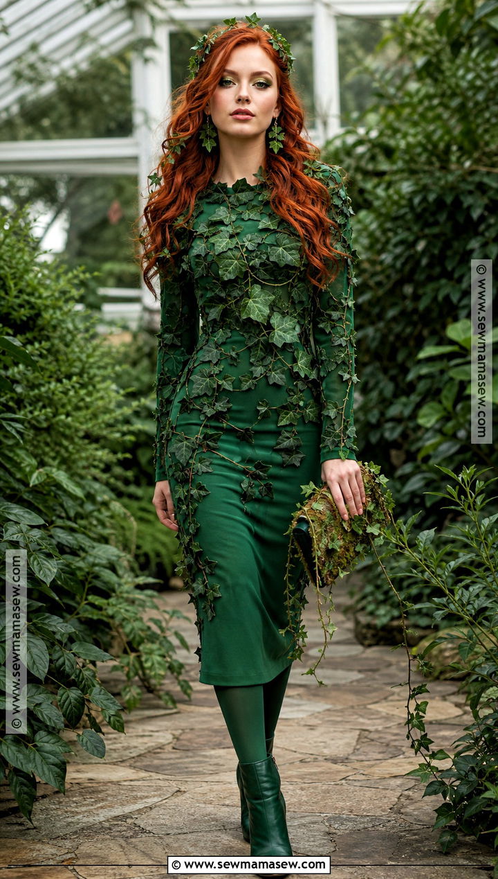 Poison Ivy Cosplay With Green Leaf Dress - 40 female cosplay ideas