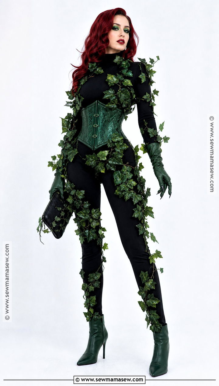 Poison Ivy Costume With Black And Green Outfit - 30 ivy costume ideas
