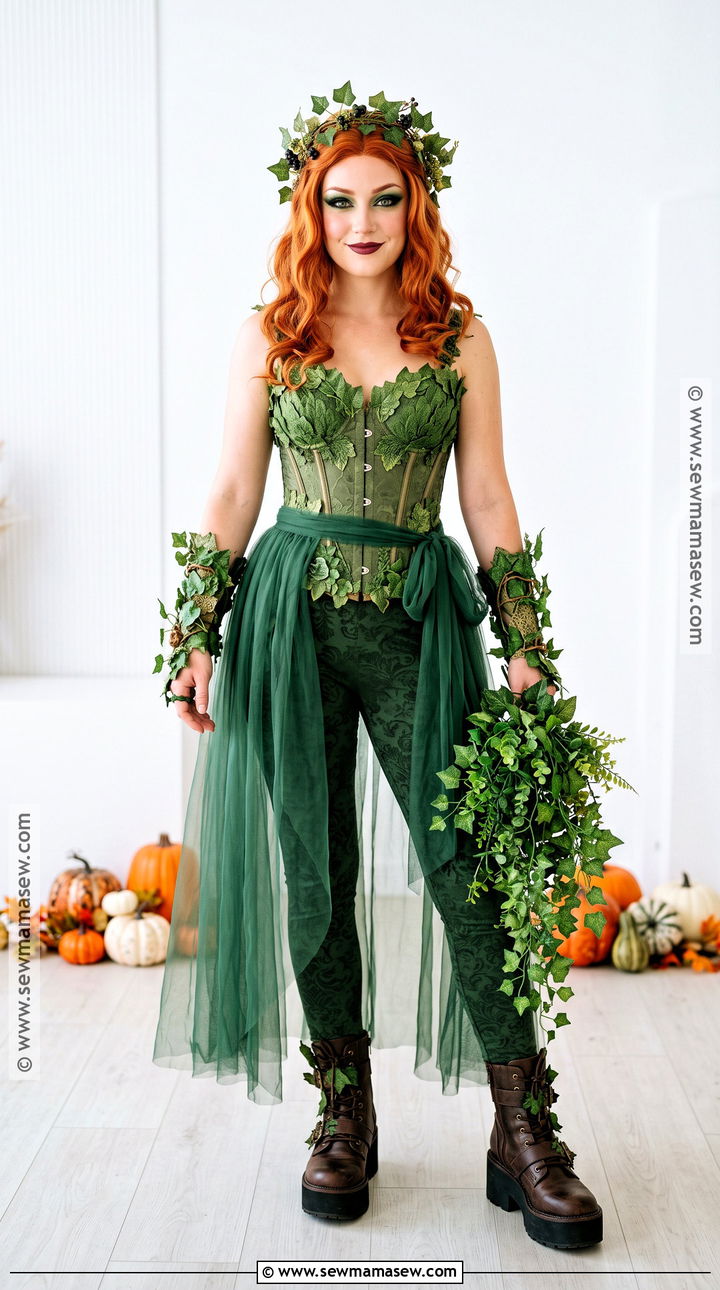 Poison Ivy Costume With Corset And Leggings - 50 poison ivy costume ideas