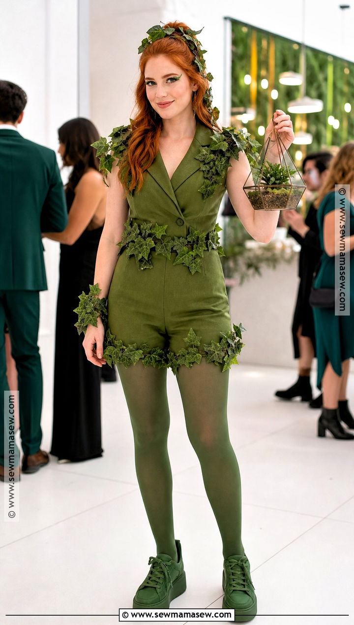 Poison Ivy Costume With Floral Green Romper - 30 ivy costume ideas