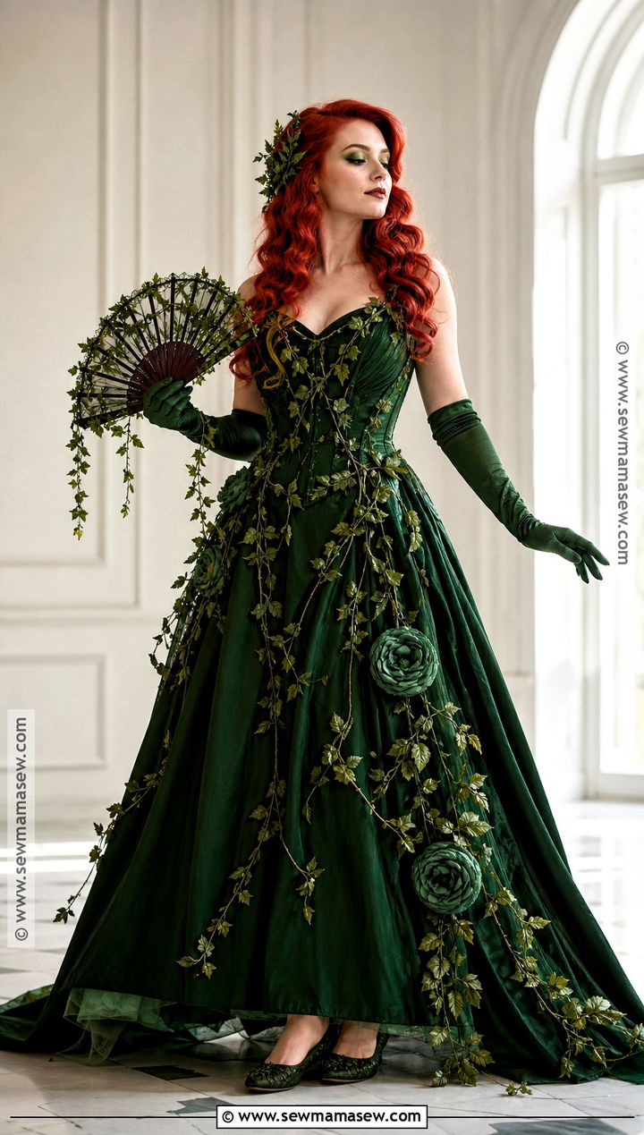 Poison Ivy Costume With Forest Green Gown - 50 poison ivy costume ideas