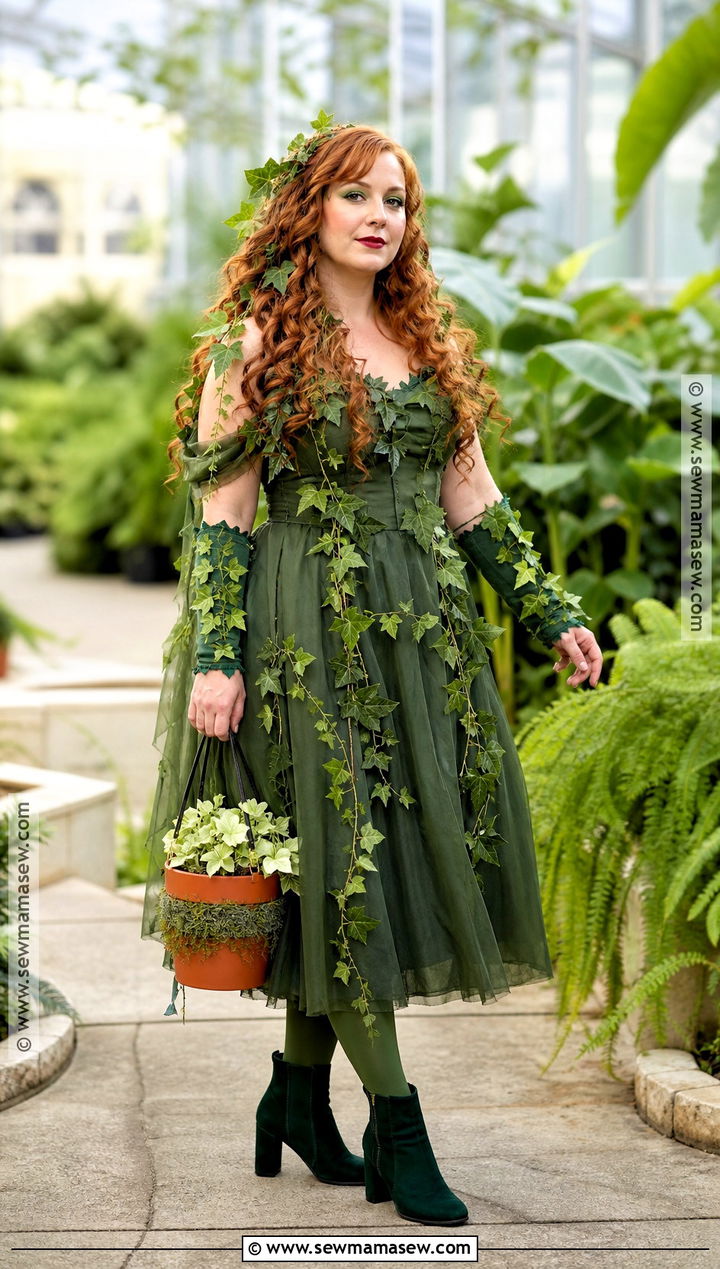 Poison Ivy Costume With Green Dress - 30 dc characters costumes