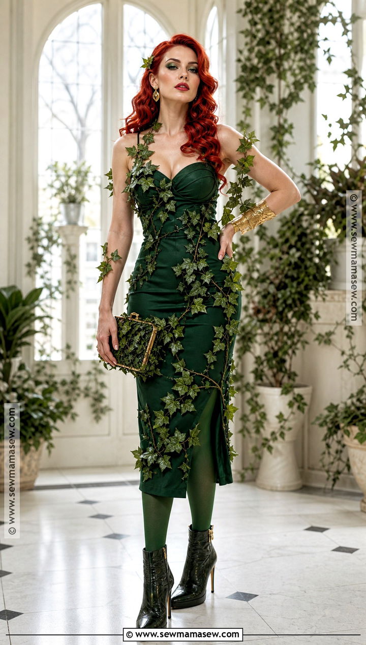 Poison Ivy Costume With Green Dress - 30 halloween costume red hair ideas