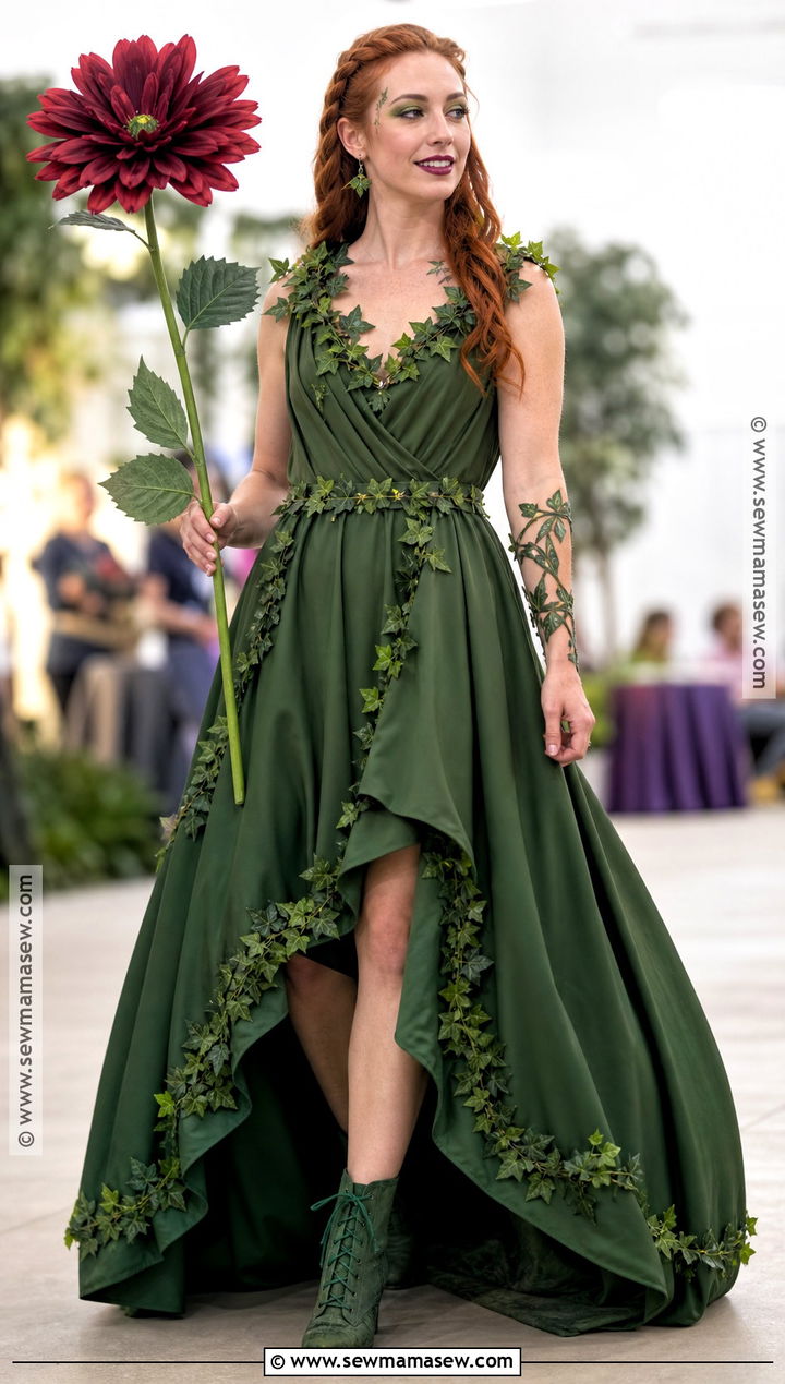 Poison Ivy Costume With Green High Low Dress - 30 ivy costume ideas