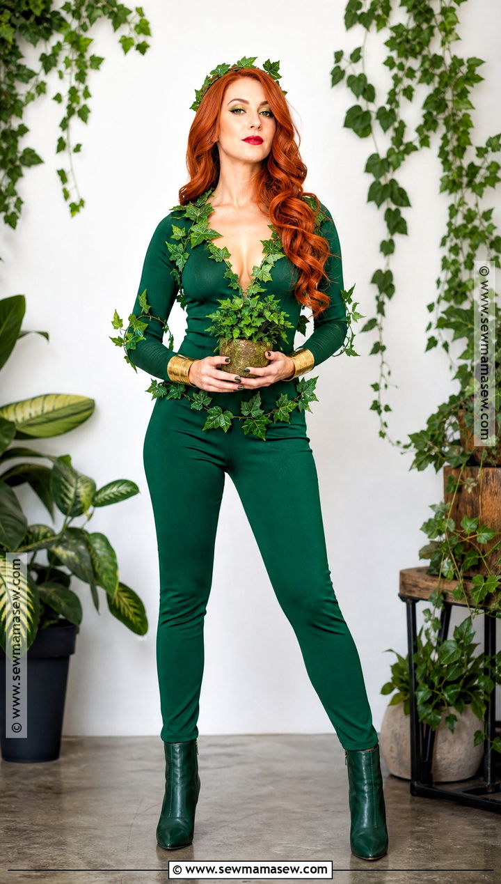Poison Ivy Costume With Green Jumpsuit - 35 Iconic Solo Halloween Costumes