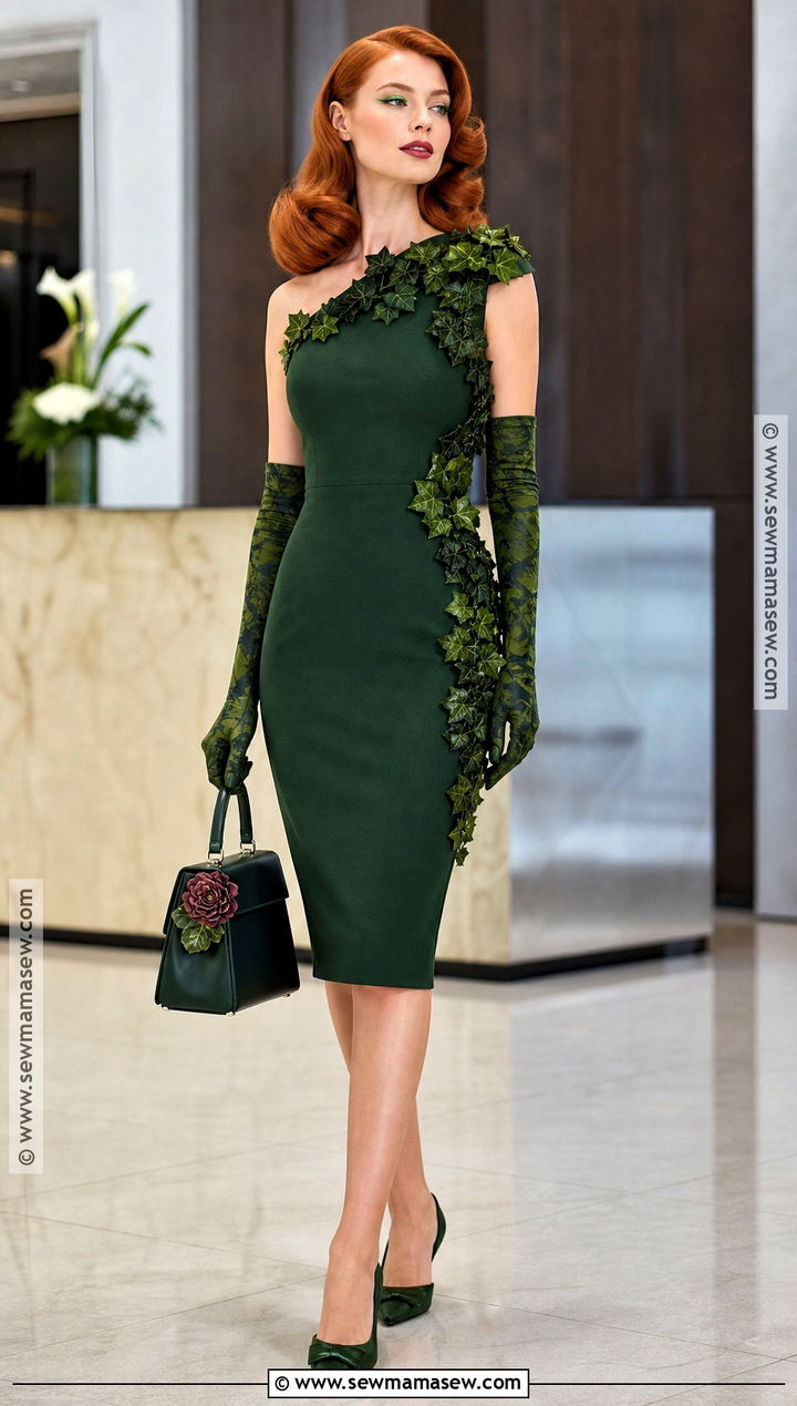 Poison Ivy Costume With Green Pencil Dress - 30 ivy costume ideas