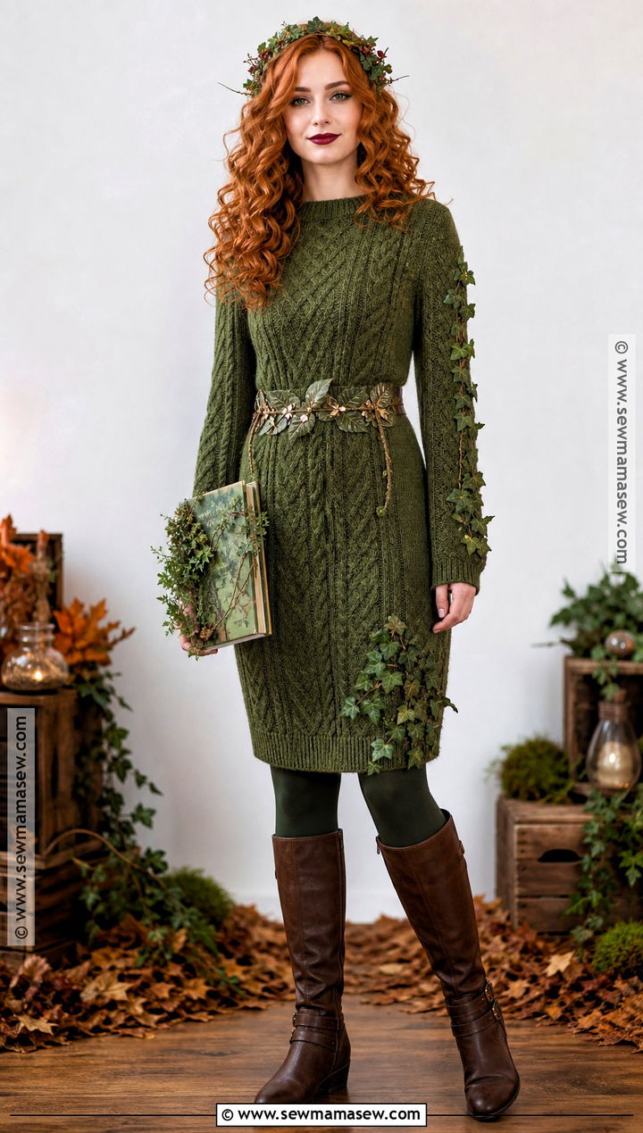 Poison Ivy Costume With Green Sweater Dress - 30 ivy costume ideas