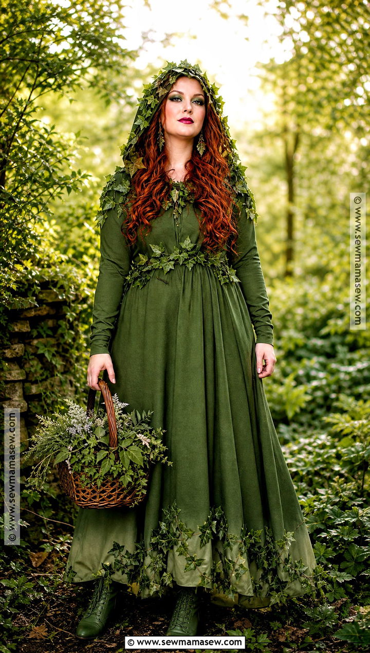 Poison Ivy Costume With Hooded Green Dress - 30 ivy costume ideas