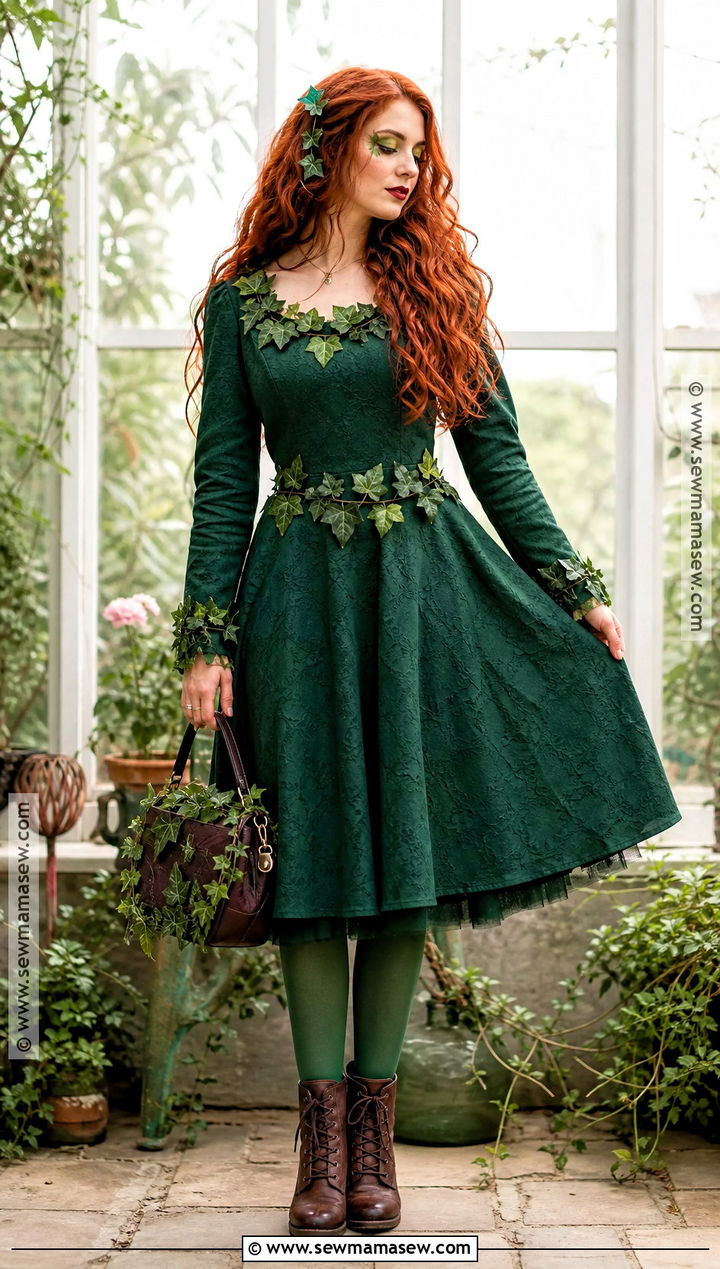 Poison Ivy Costume With Leafy Green Dress - 30 dc costumes for females