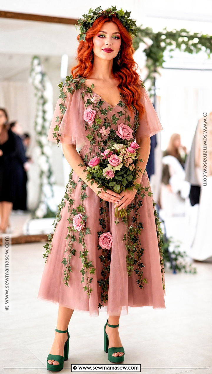 Poison Ivy Costume With Pink And Green Dress - 30 ivy costume ideas