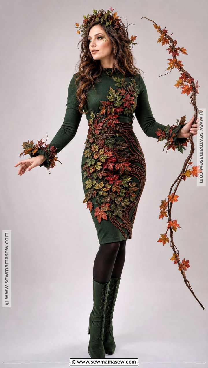 Poison Ivy Costume With Red Leaf Accents - 50 poison ivy costume ideas