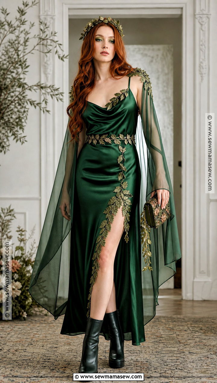Poison Ivy Costume With Satin Slip Dress - 50 poison ivy costume ideas