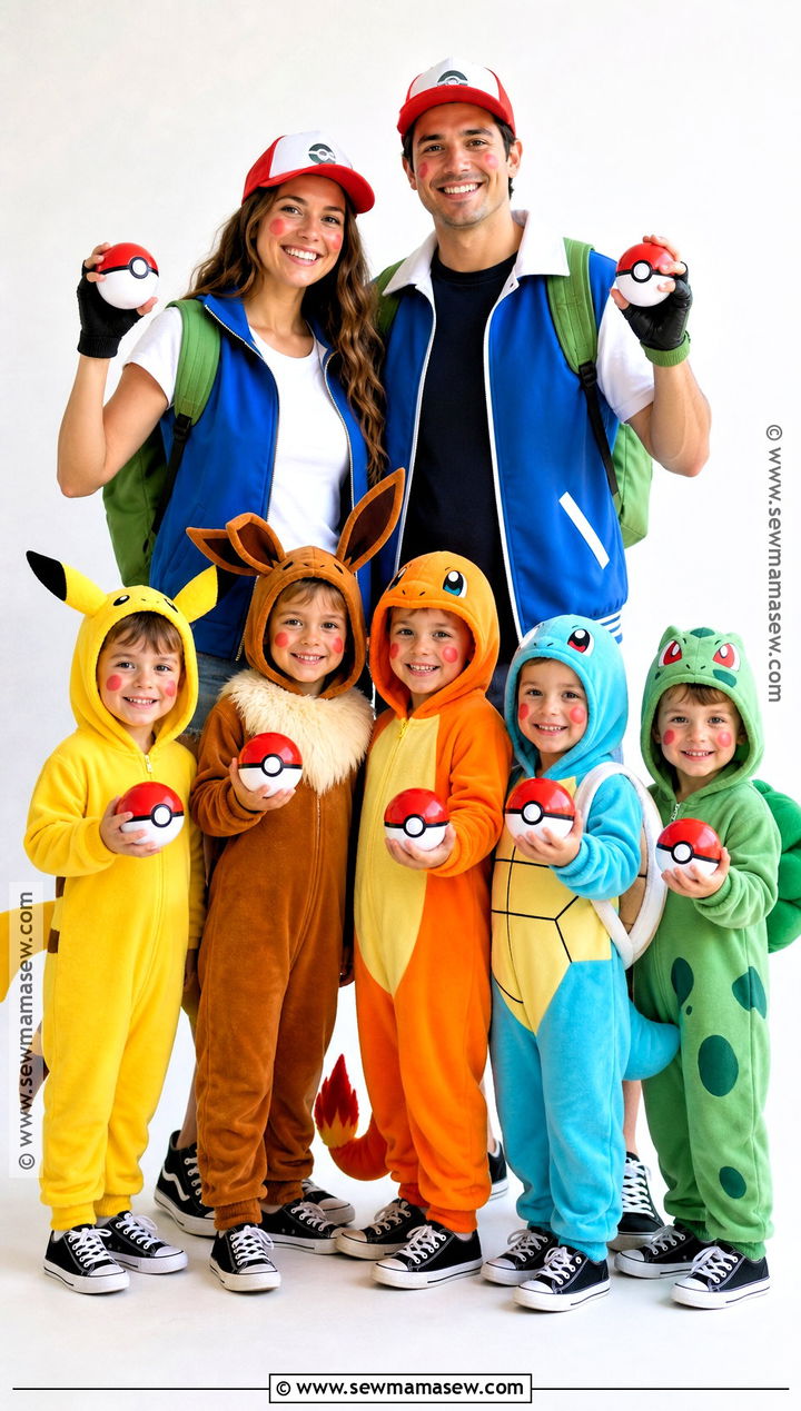 Pokemon Family Costume - 50 family halloween costumes