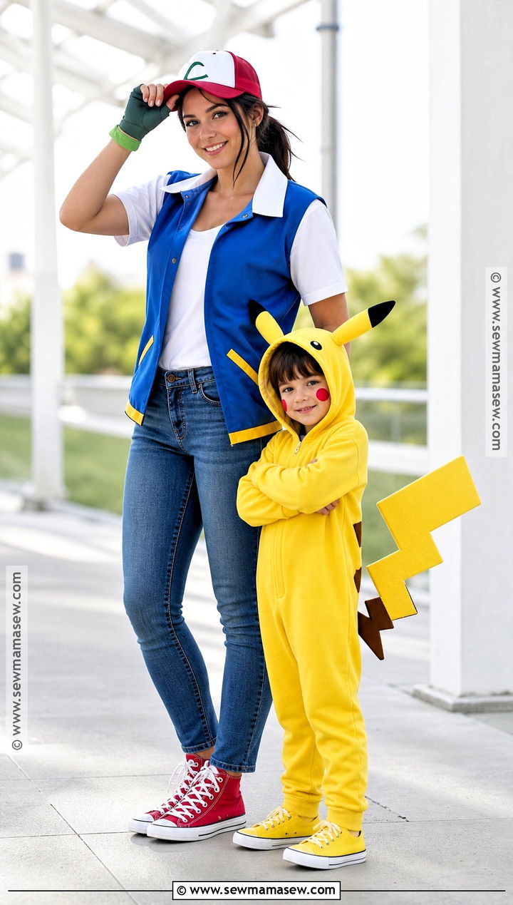 Pokemon Trainer And Pikachu Costume - 35 mommy and me halloween costumes