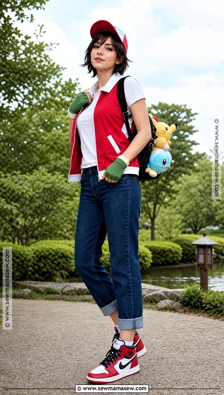 Pokemon Trainer Costume With Red Vest - 30 Video Game Halloween Costumes