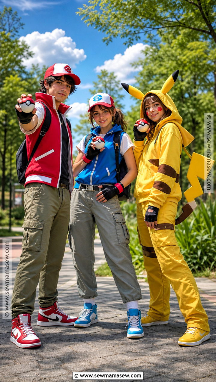 Pokemon Trainer Trio Costume - 45 3 person halloween costume ideas