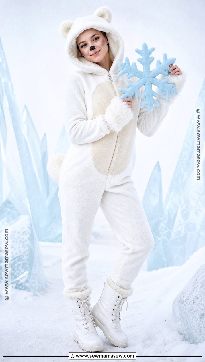 Polar Bear Costume With Cozy White Layers - 35 animal costume ideas