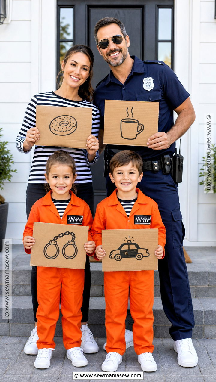 Police And Prisoner Family Costume - 35 police and prisoner costume ideas