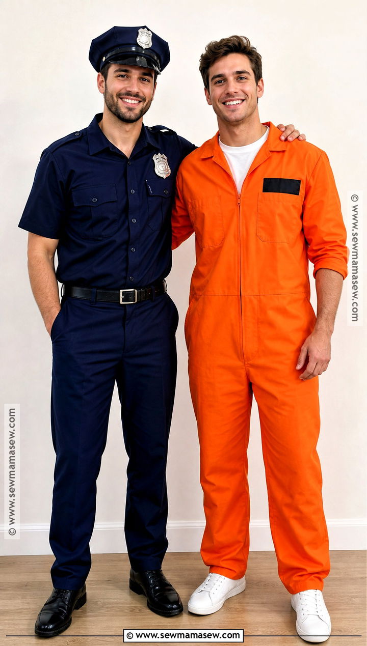 Police Officer And Orange Prisoner Costume - 35 police and prisoner costume ideas