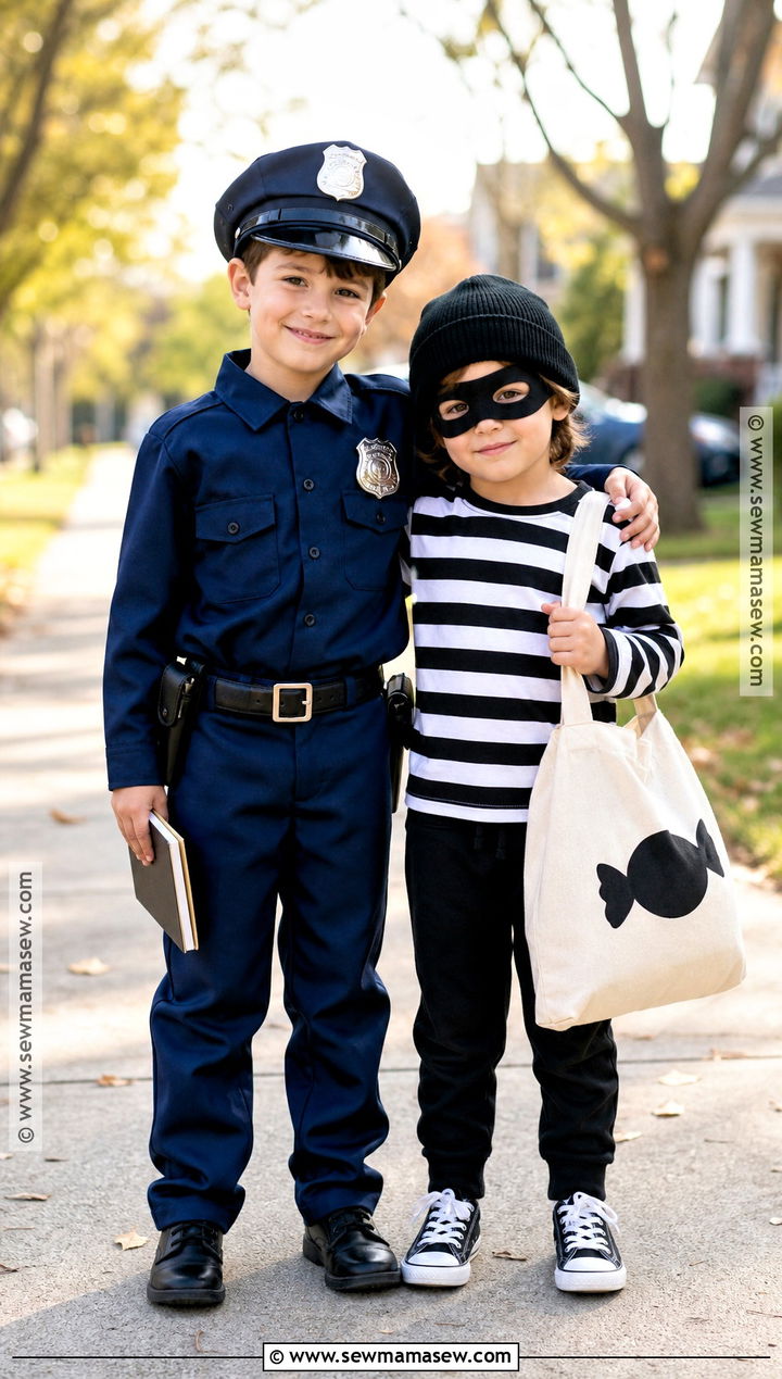 Police Officer And Robber Sibling Costume - 40 sibling halloween costumes