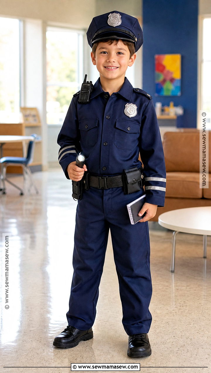 Police Officer Costume With Navy Cap - 30 halloween costumes kids for boys