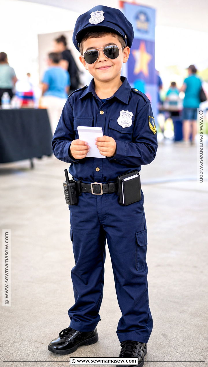 Police Officer Costume With Navy Uniform - 30 boys costume ideas