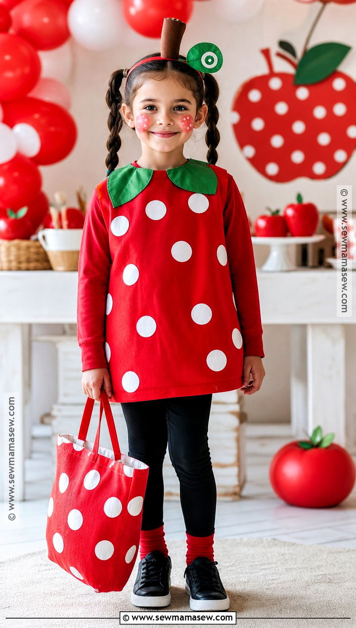 Polka Dot Apple Costume - 30 apple costume ideas for kids