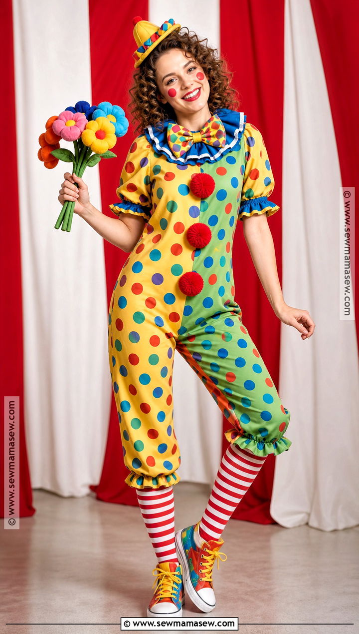 Polka Dot Circus Clown Costume - 30 Cute Clown Costume Ideas for Women