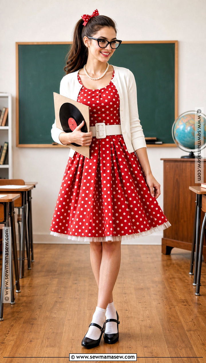 Polka Dot Dress 50th Day of School Outfit - 30 50th day of school dress up ideas