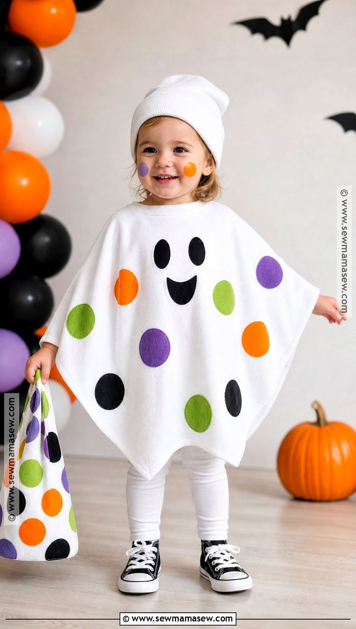 Polka Dot Toddler Ghost Costume - 30 toddler ghost costume ideas