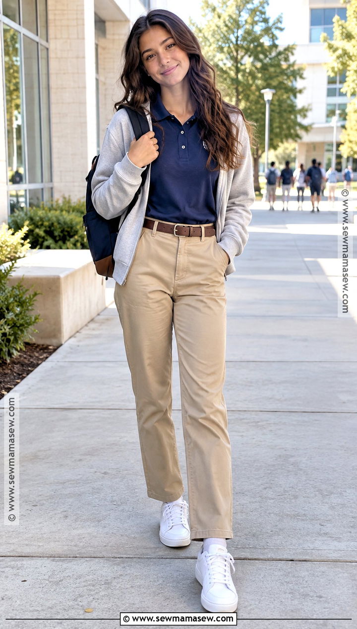 Polo And Khaki Pants Uniform Outfit - 15 back to school outfits with uniform