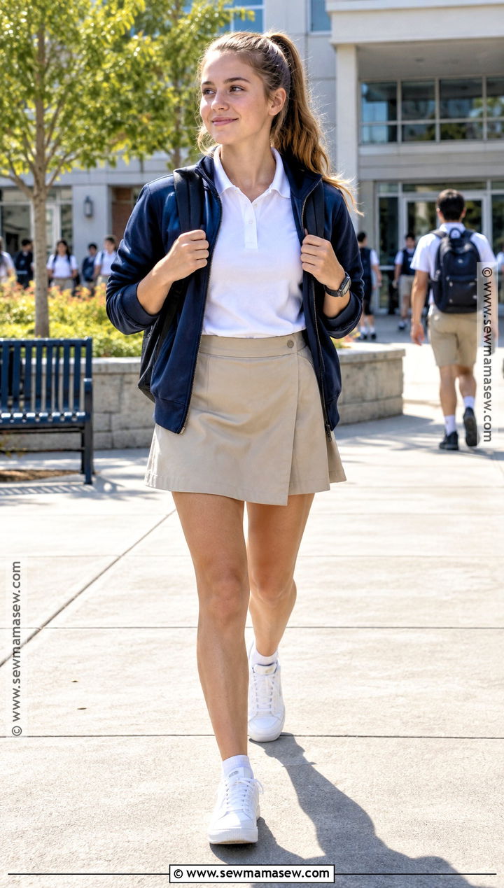 Polo And Uniform Skort Outfit - 15 back to school outfits with uniform