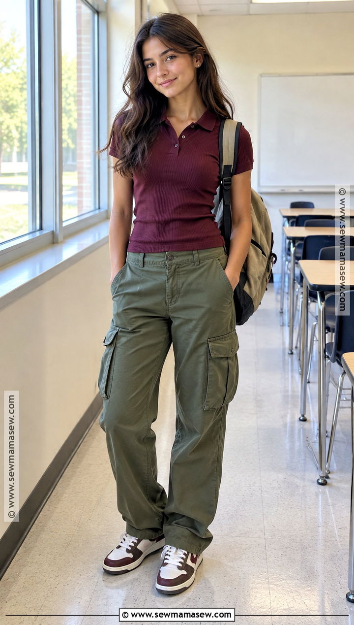 Polo Shirt And Cargo Pants School Outfit - 20 cute outfits back to school