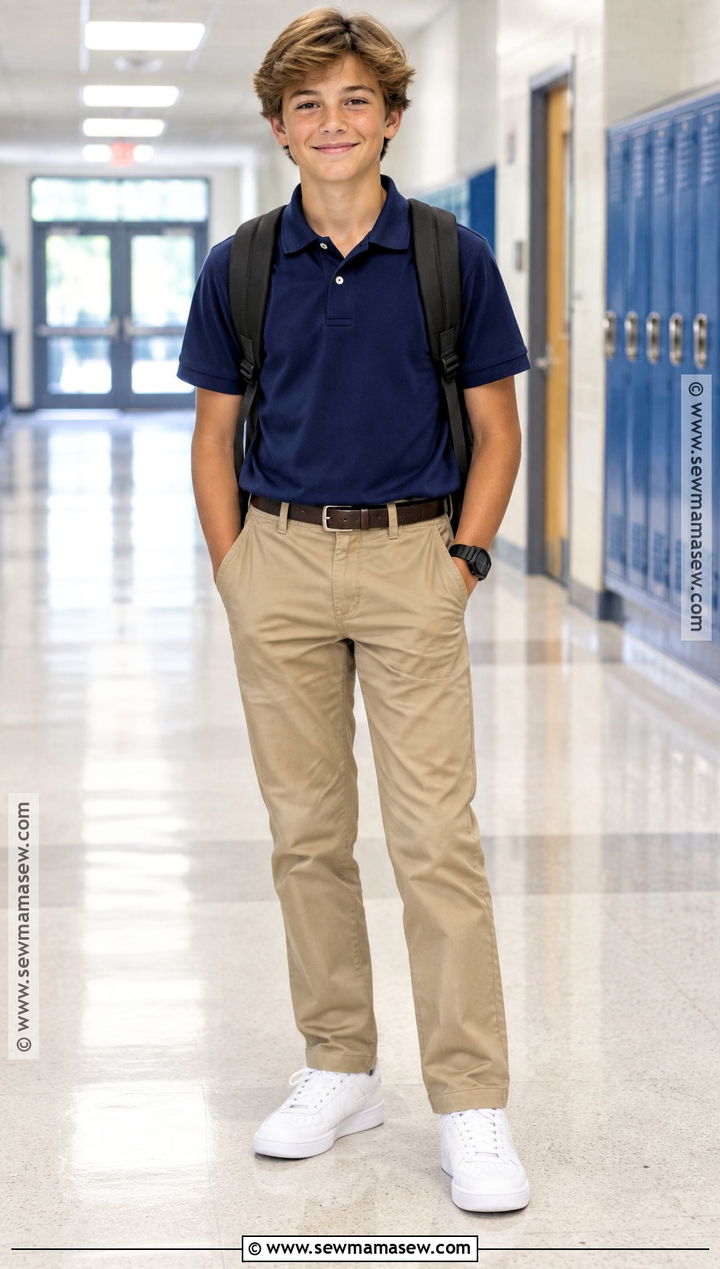Polo Shirt And Chino Pants Outfit - 15 back to school outfits middle school for boys