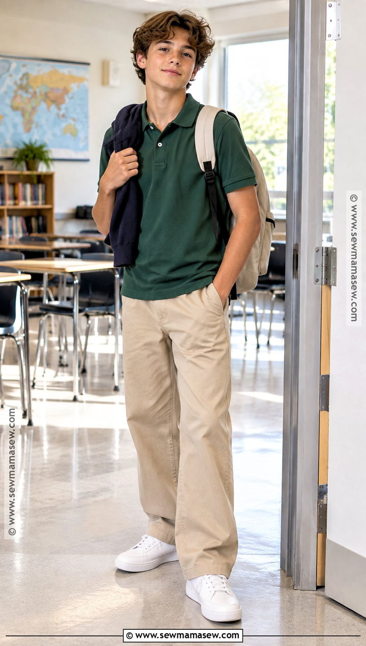 Polo Shirt And Chino Pants Outfit - 20 cute back to school outfits for 8th