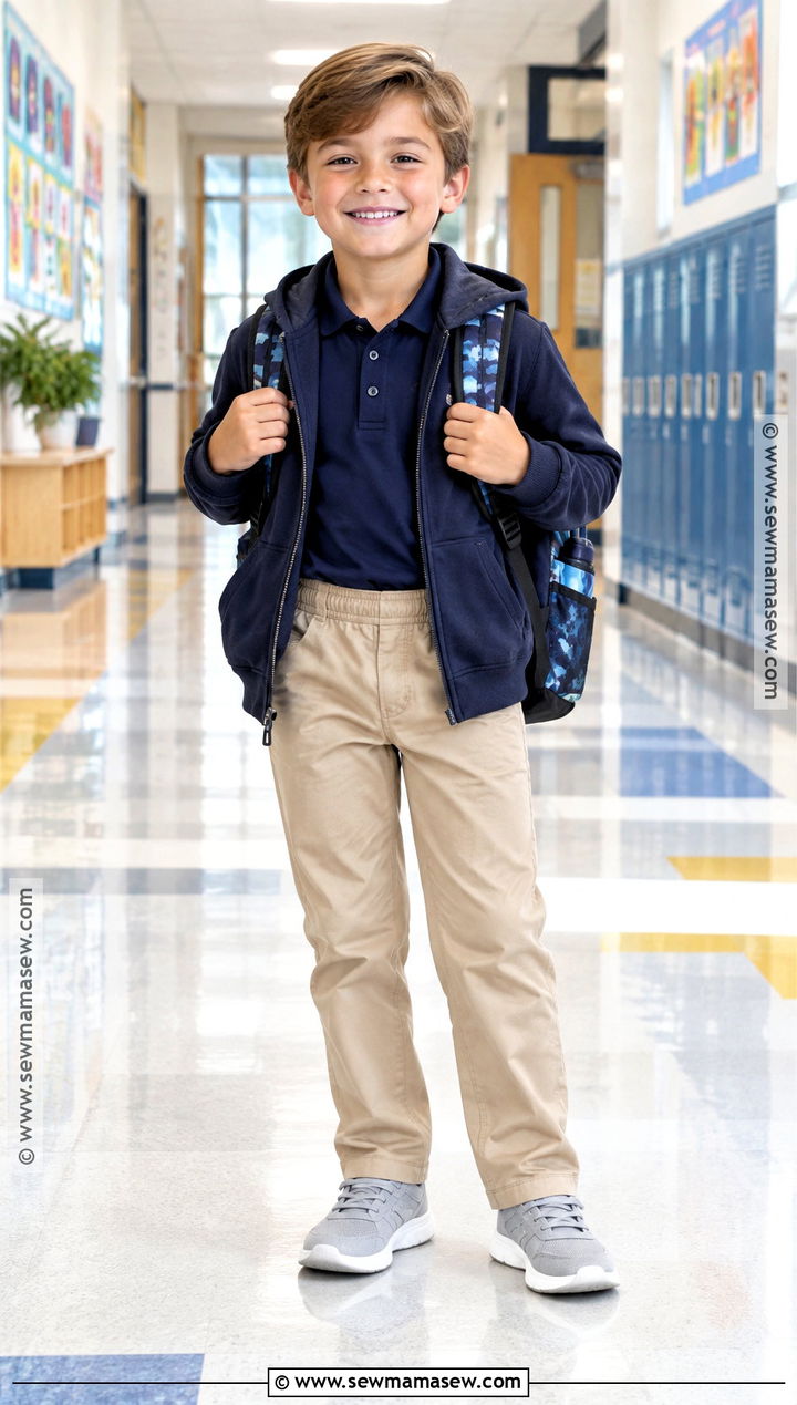 Polo Shirt And Khaki Pants School Uniform Outfit - 15 elementary back to school outfits