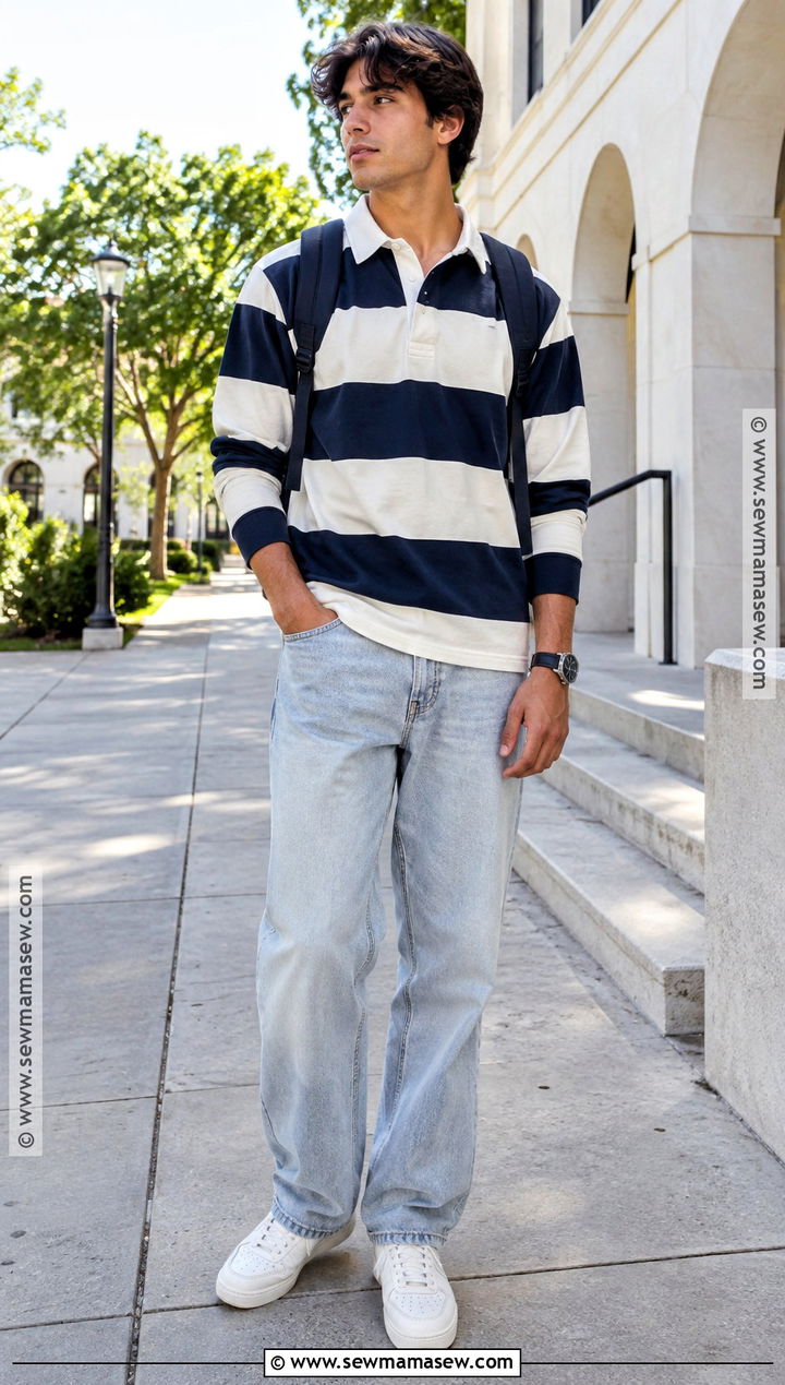 Polo Shirt And Loose Jeans Back To School Outfit - 20 cute outfits for back to school