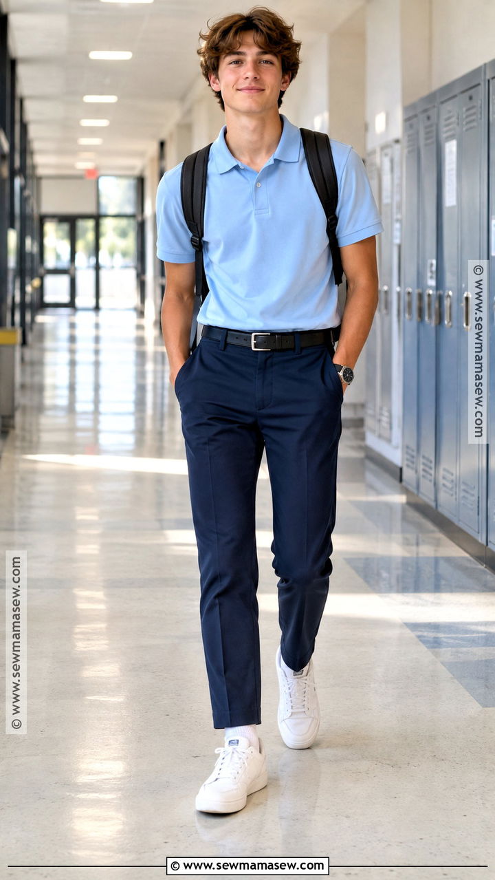 Polo Shirt And Navy Trousers High School Uniform - 20 back to school outfits uniform highschool