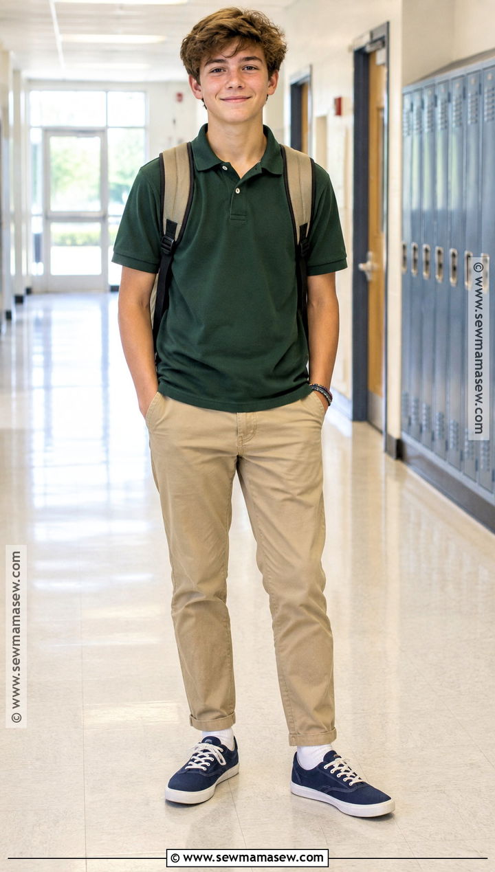 Polo Shirt And Relaxed Chinos 8th Grade Outfit - 20 back to school outfits 8th grade