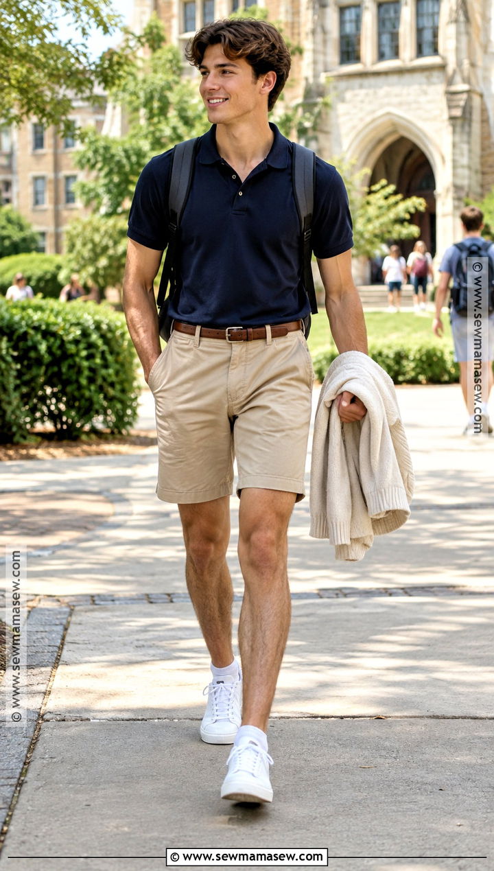 Polo Shirt And Tailored Shorts Outfit - 15 Back To School Wardrobe Essentials