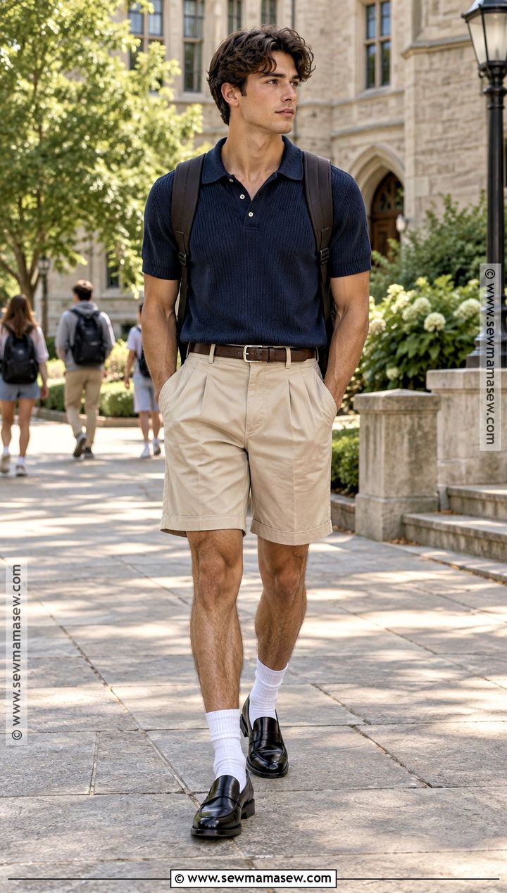 Polo Shirt With Tailored Shorts And Loafers - 15 back to school fashion ideas
