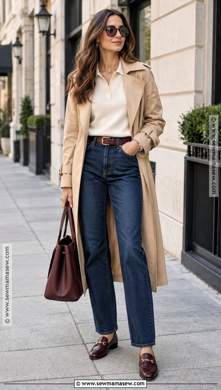 Polo Sweater With Dark Wash Jeans - 15 Cute Fall Sweater Style Ideas