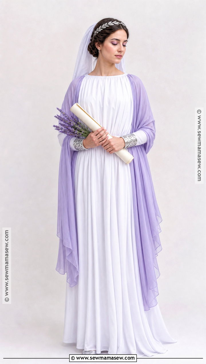 Polyhymnia White Veil Costume - 50 greek goddess costume ideas