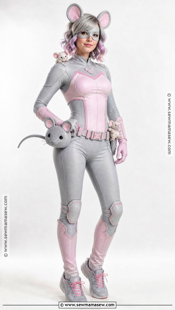 Polymouse Cosplay With Gray Pink Suit - 30 Miraculous Cosplay Ideas