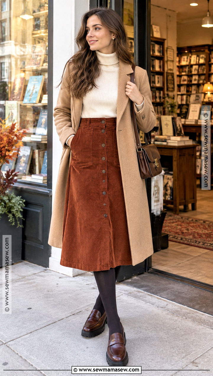 Polyvore Fall Corduroy Skirt And Turtleneck Outfit - 15 polyvore fall outfits