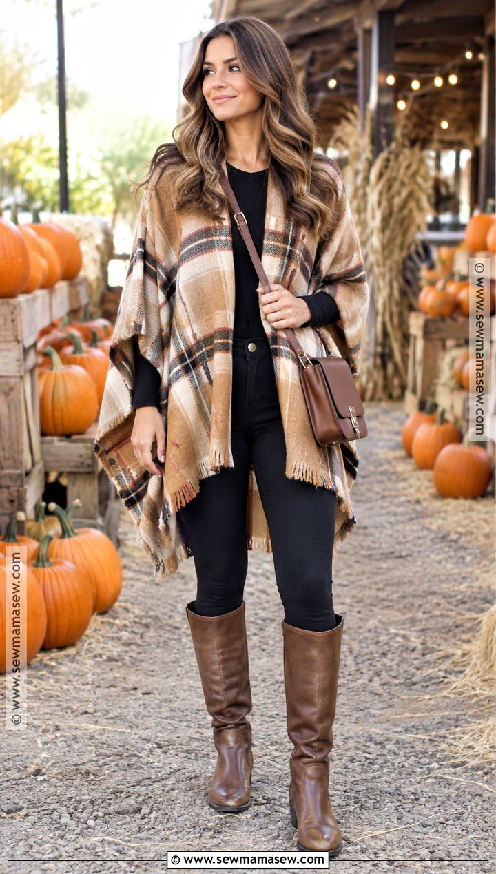 Poncho And Leggings Pumpkin Patch Outfit - 25 cute pumpkin patch outfits